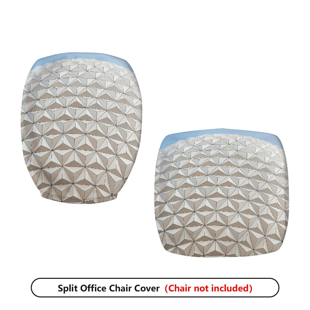 2-Piece Geometric Pattern Gray Design Decorative  Computer Chair Cover Set, Seat and Backrest