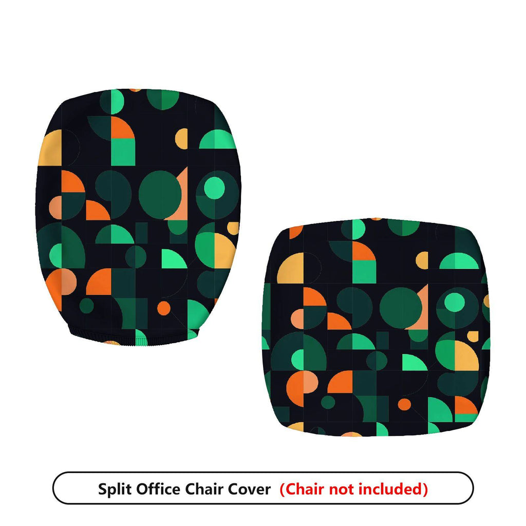 2-Piece Geometric Pattern Modern Art Colorful Vibrant Stylish  Computer Chair Cover Set, Seat and Backrest