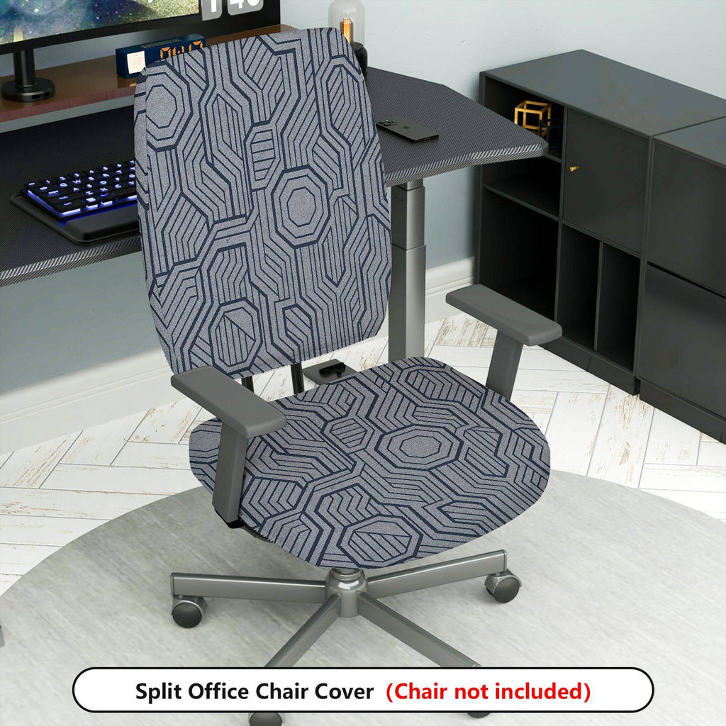 2-Piece Geometric Pattern Modern Stylish Decorative  Computer Chair Cover Set, Seat and Backrest
