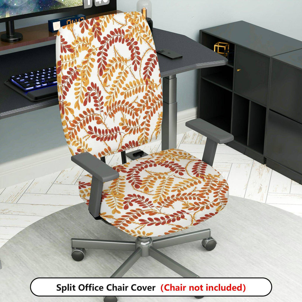 2-Piece Autumn Leaves Pattern Decorative  Computer Chair Cover Set, Seat and Backrest