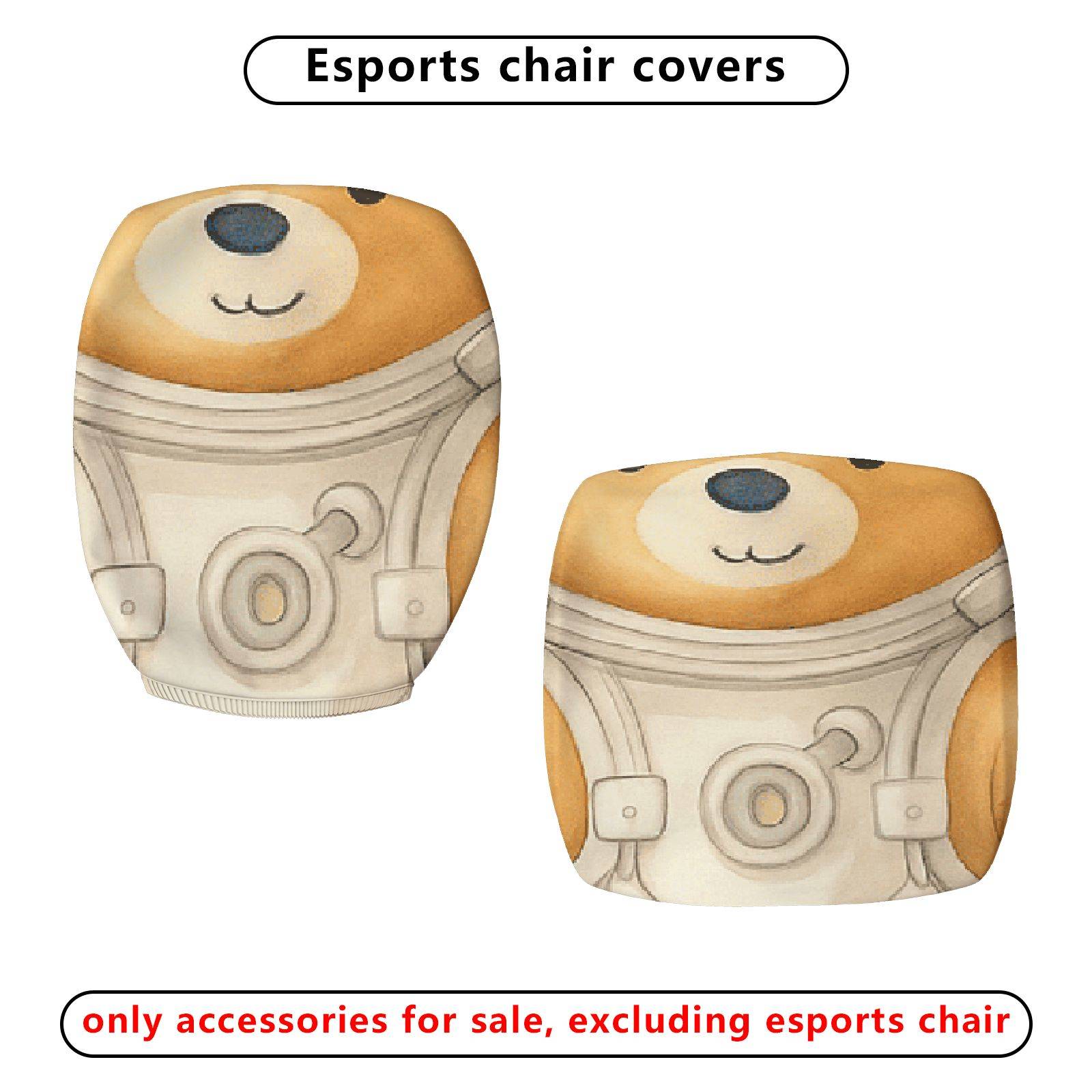 2-Piece Astronaut Bear Galaxy Space Stars  Computer Chair Cover Set, Seat and Backrest