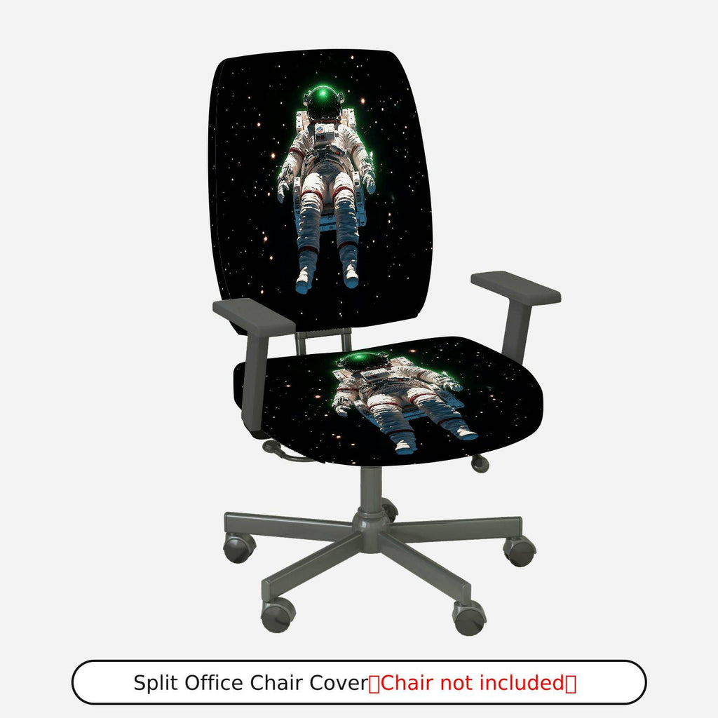 2-Piece Astronaut Galaxy Space Universe Star  Computer Chair Cover Set, Seat and Backrest