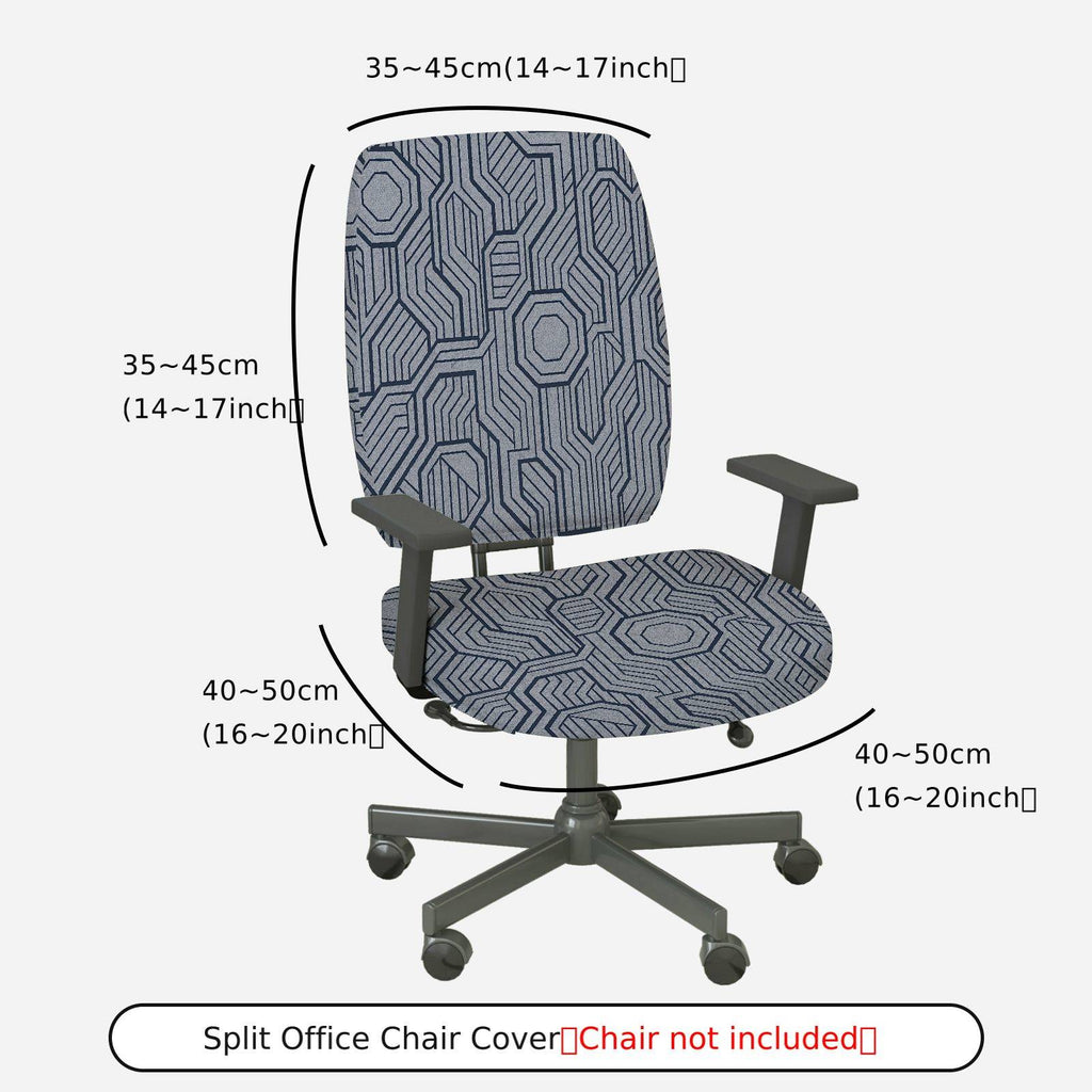 2-Piece Geometric Pattern Modern Stylish Decorative  Computer Chair Cover Set, Seat and Backrest