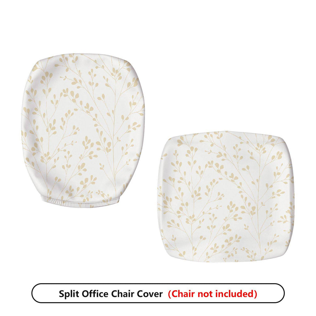 2-Piece Floral Geometric  Computer Chair Cover Set, Seat and Backrest