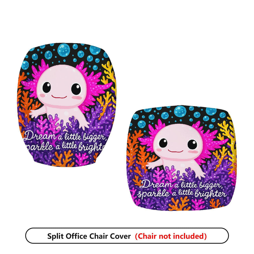 2-Piece Animal Inspirational Colorful Coral Bubble  Computer Chair Cover Set, Seat and Backrest