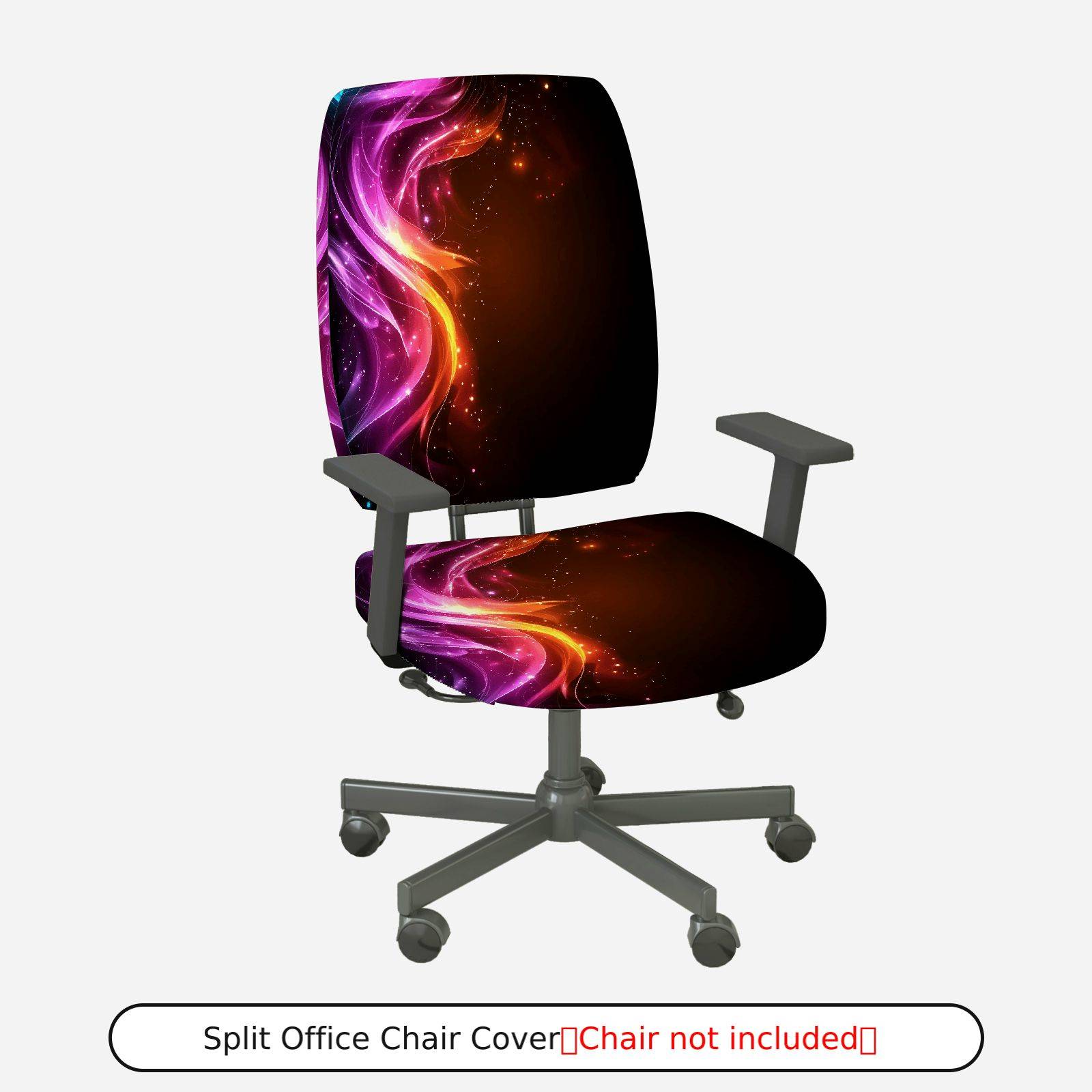 2-Piece Abstract Colorful Cosmic Star  Computer Chair Cover Set, Seat and Backrest