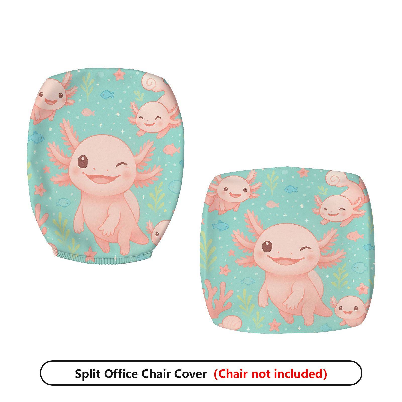 2-Piece Animal Ocean Style  Computer Chair Cover Set, Seat and Backrest