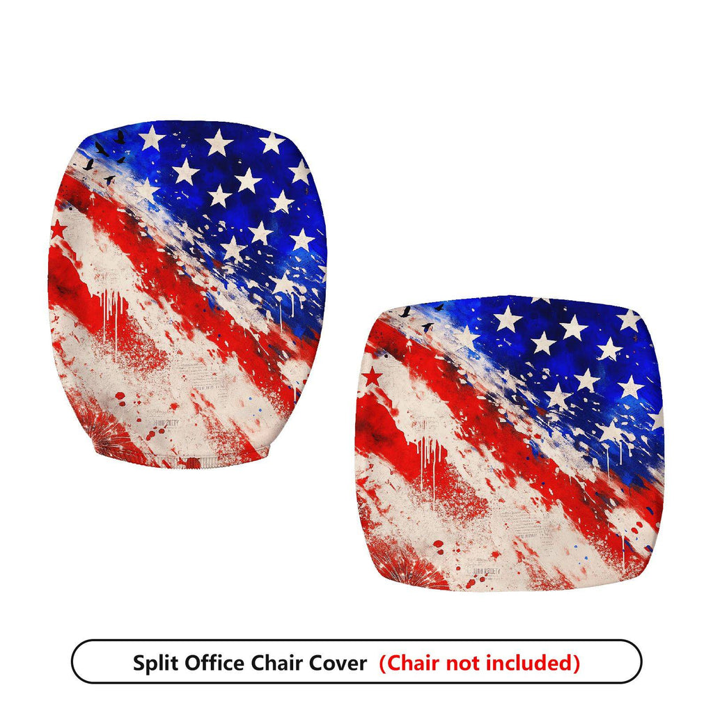2-Piece American flag patriotic stars stripes abstract  Computer Chair Cover Set, Seat and Backrest