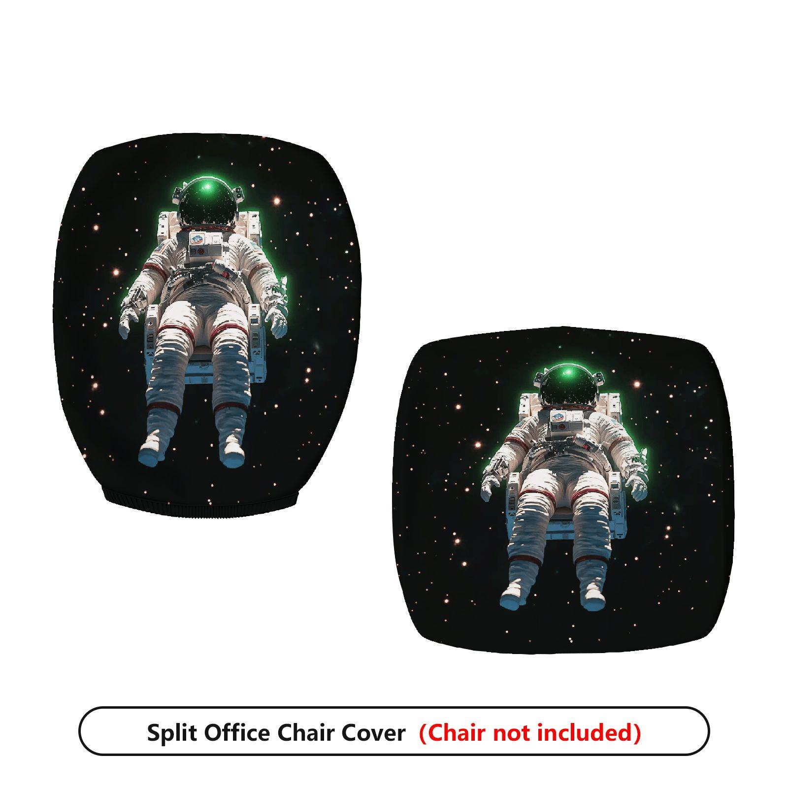 2-Piece Astronaut Galaxy Space Universe Star  Computer Chair Cover Set, Seat and Backrest