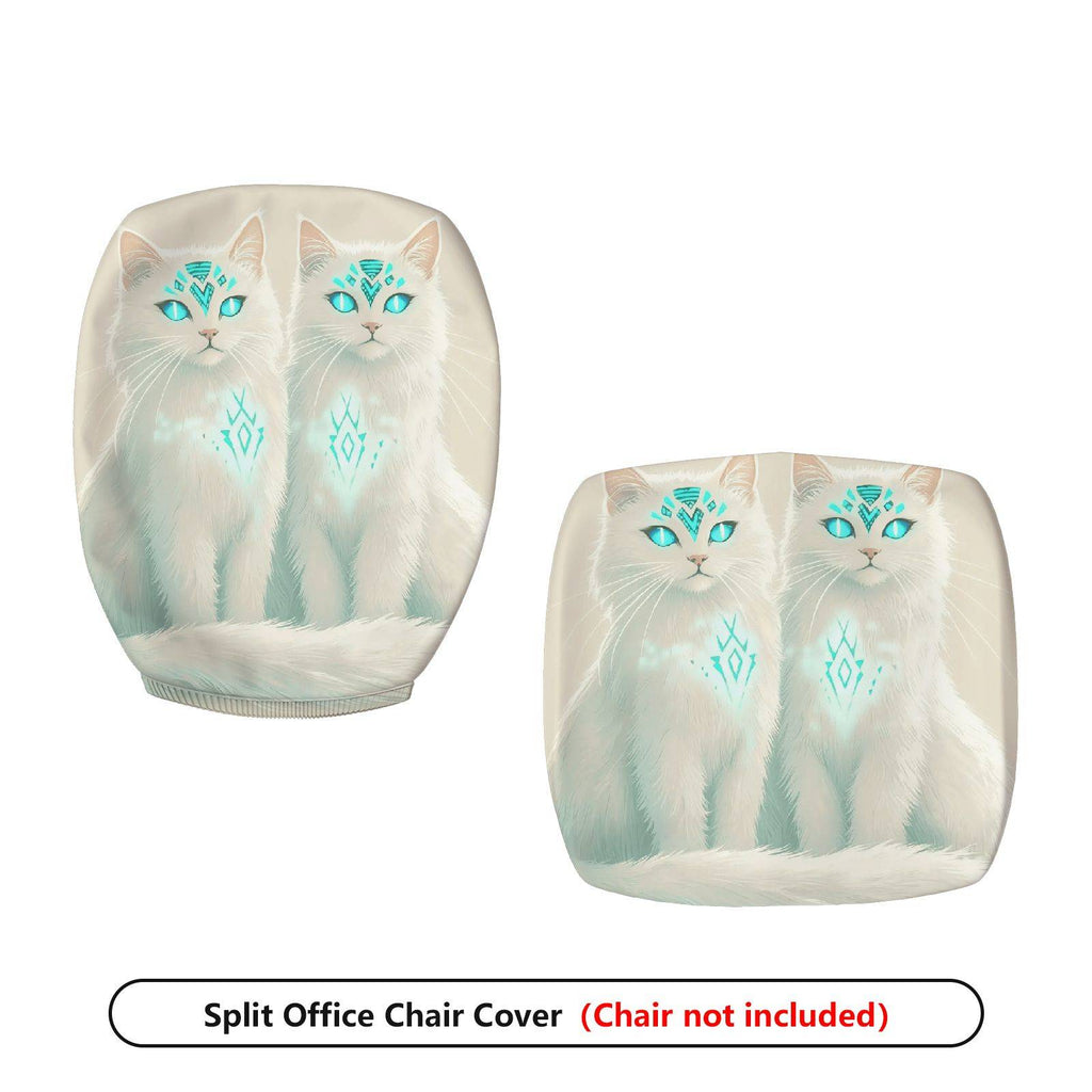 2-Piece Mystic Cat Elegant Pattern Fantasy Animal Unique Design Stylish  Computer Chair Cover Set, Seat and Backrest