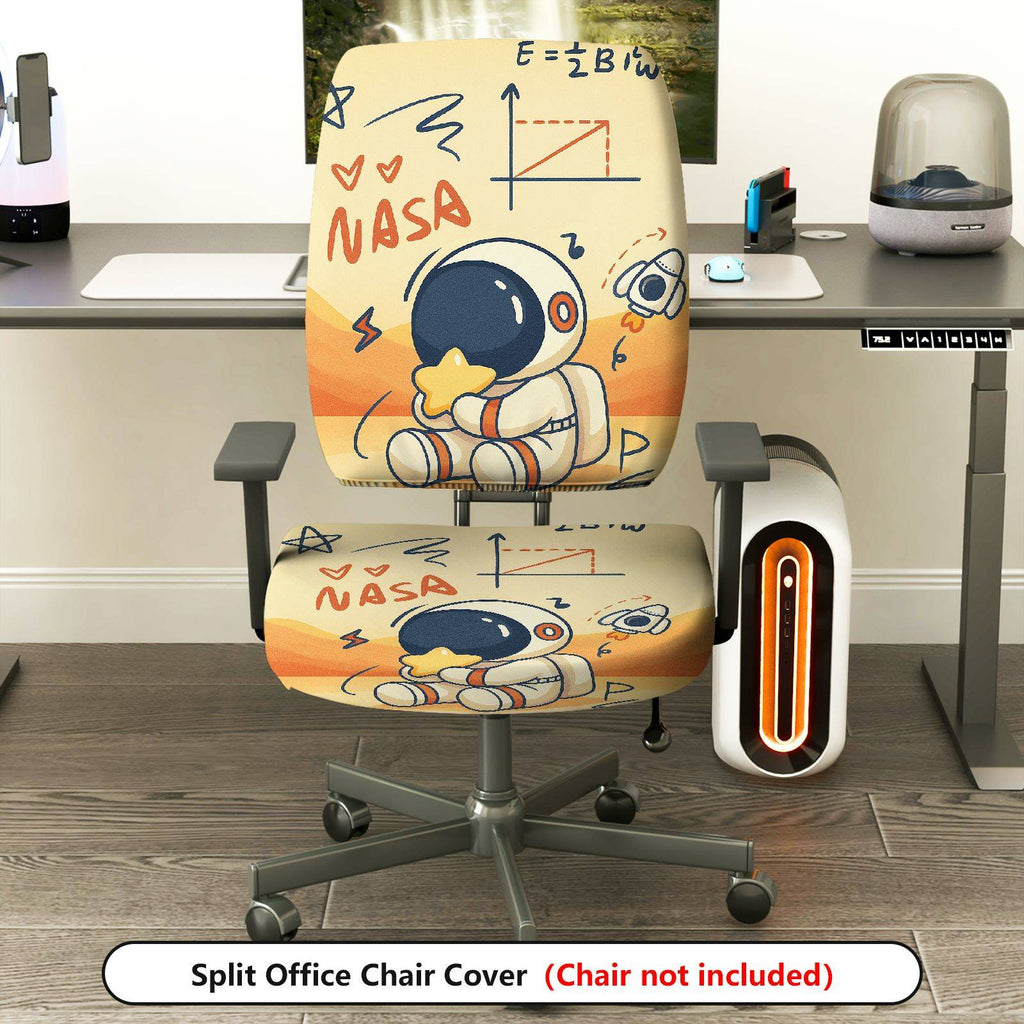 2-Piece Astronaut Space Rocket NASA Star  Computer Chair Cover Set, Seat and Backrest
