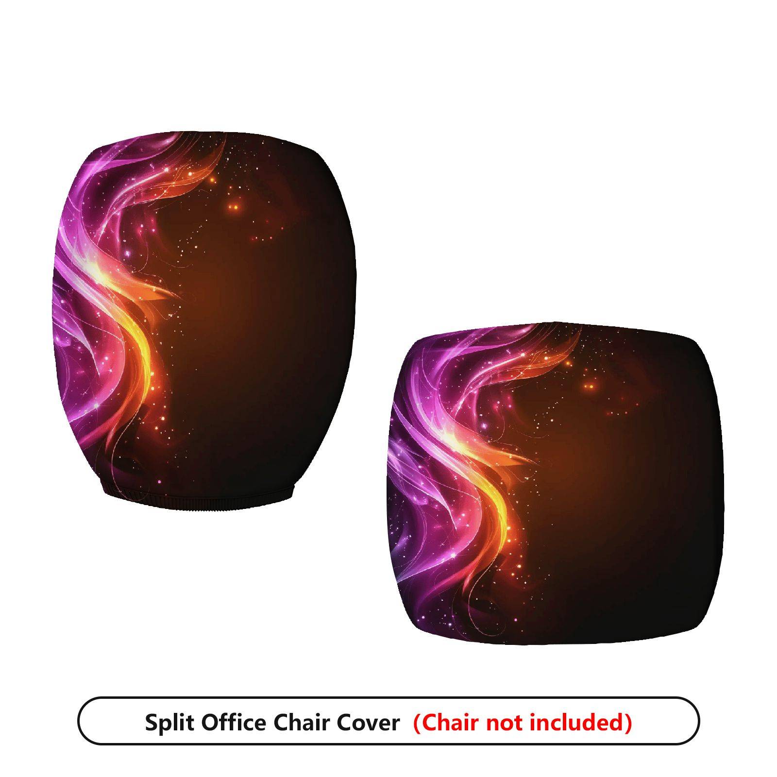 2-Piece Abstract Colorful Cosmic Star  Computer Chair Cover Set, Seat and Backrest