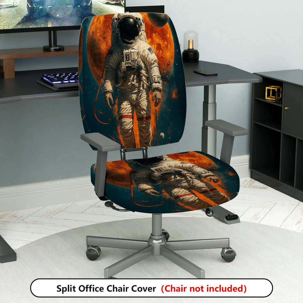 2-Piece Astronaut Space Universe Galaxy Planet  Computer Chair Cover Set, Seat and Backrest