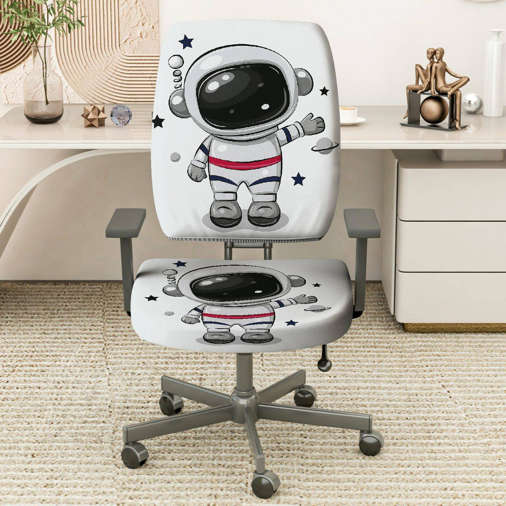 2-Piece Astronaut Space Star Galaxy  Computer Chair Cover Set, Seat and Backrest