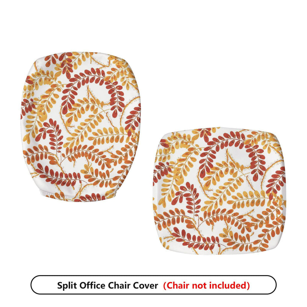 2-Piece Autumn Leaves Pattern Decorative  Computer Chair Cover Set, Seat and Backrest