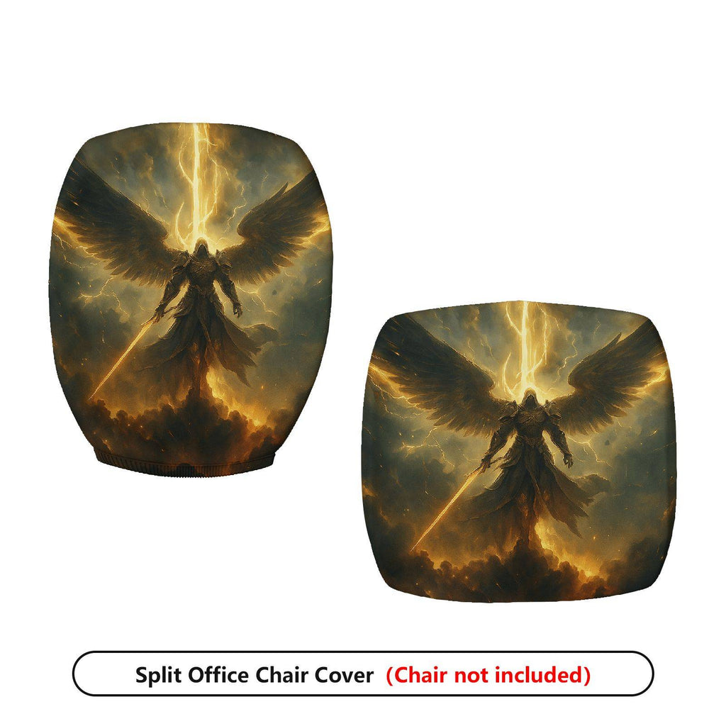 2-Piece Angelic Warrior Fantasy Art Decorative  Computer Chair Cover Set, Seat and Backrest