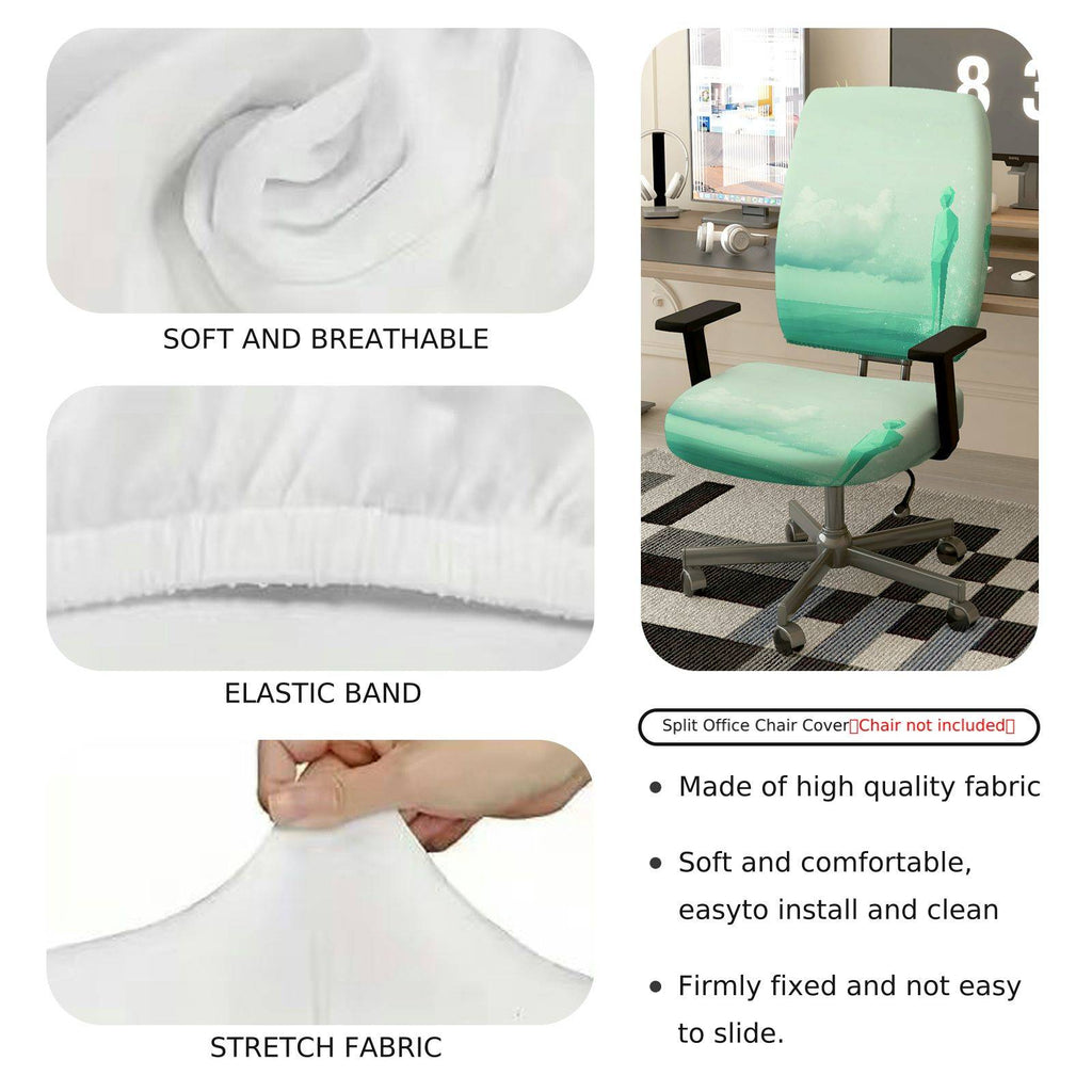 2-Piece Artistic Cloud Figure Pastel Abstract Modern  Computer Chair Cover Set, Seat and Backrest