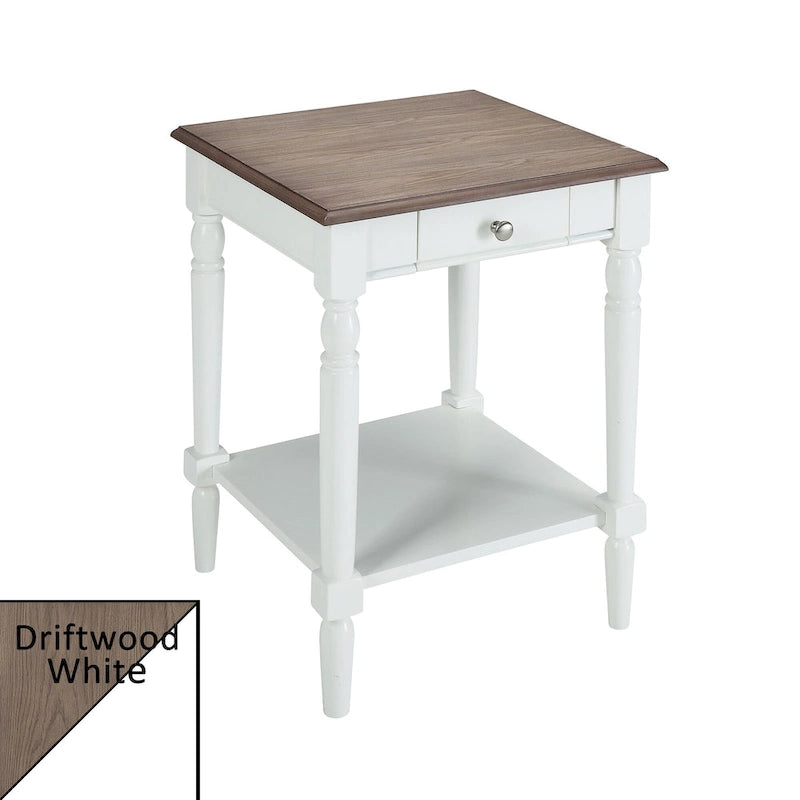 Convenience Concepts French Country 1 Drawer End Table with Shelf