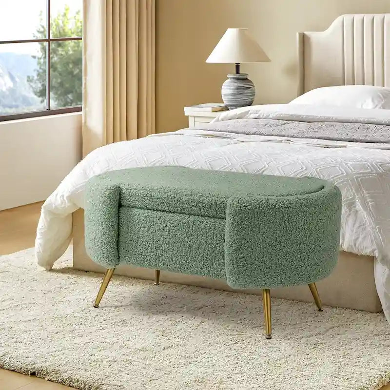 Clara 39.4 Wide Storage Bench with Metal Legs