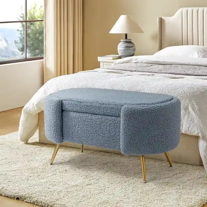 Clara 39.4 Wide Storage Bench with Metal Legs