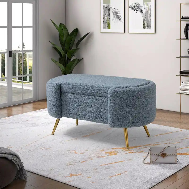 Clara 39.4 Wide Storage Bench with Metal Legs