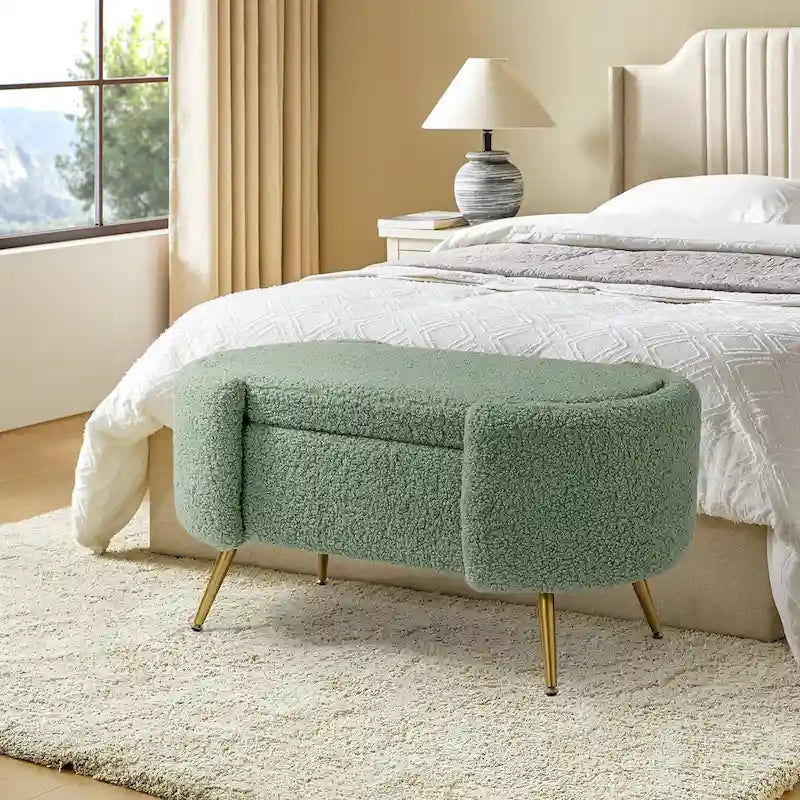 Clara 39.4 Wide Storage Bench with Metal Legs