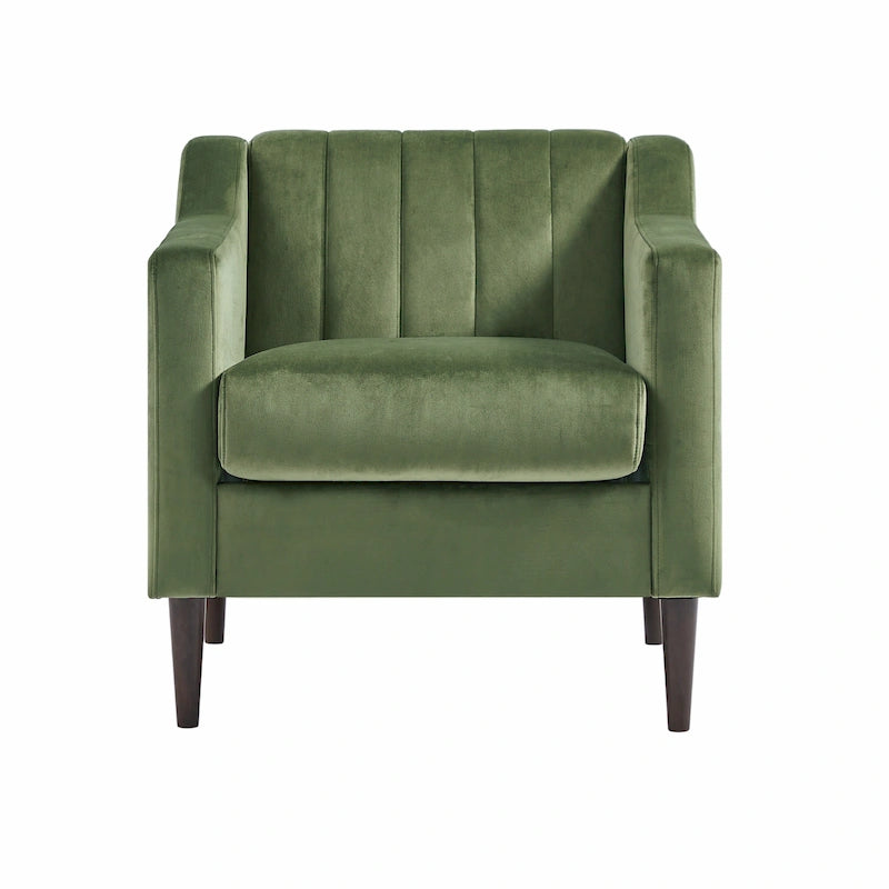 Modern Upholstered Tufted Accent Chair with Metal Legs