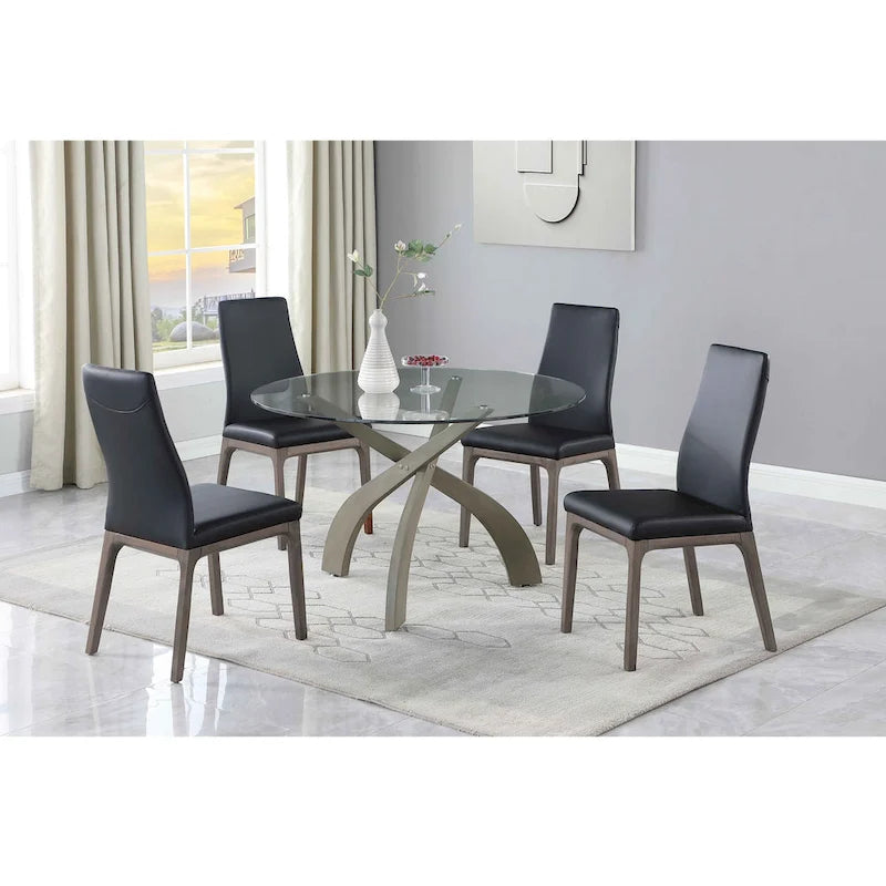 Somette Pogo Criss Cross Dining Set with Black Chairs
