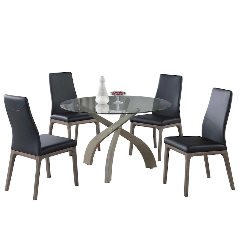 Somette Pogo Criss Cross Dining Set with Black Chairs