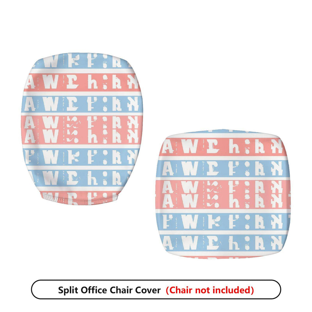 2-Piece American Flag Patriotic Red White Blue Letters Striped  Computer Chair Cover Set, Seat and Backrest