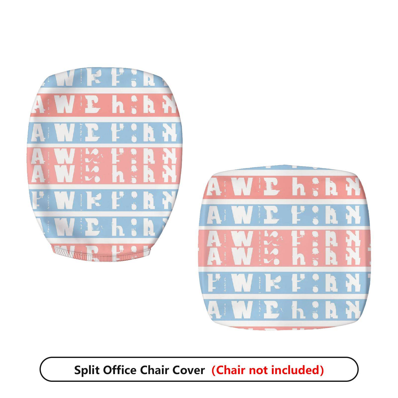 2-Piece American Flag Patriotic Red White Blue Letters Striped  Computer Chair Cover Set, Seat and Backrest
