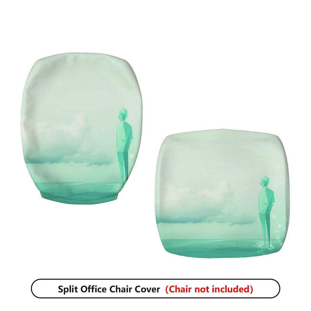 2-Piece Artistic Cloud Figure Pastel Abstract Modern  Computer Chair Cover Set, Seat and Backrest