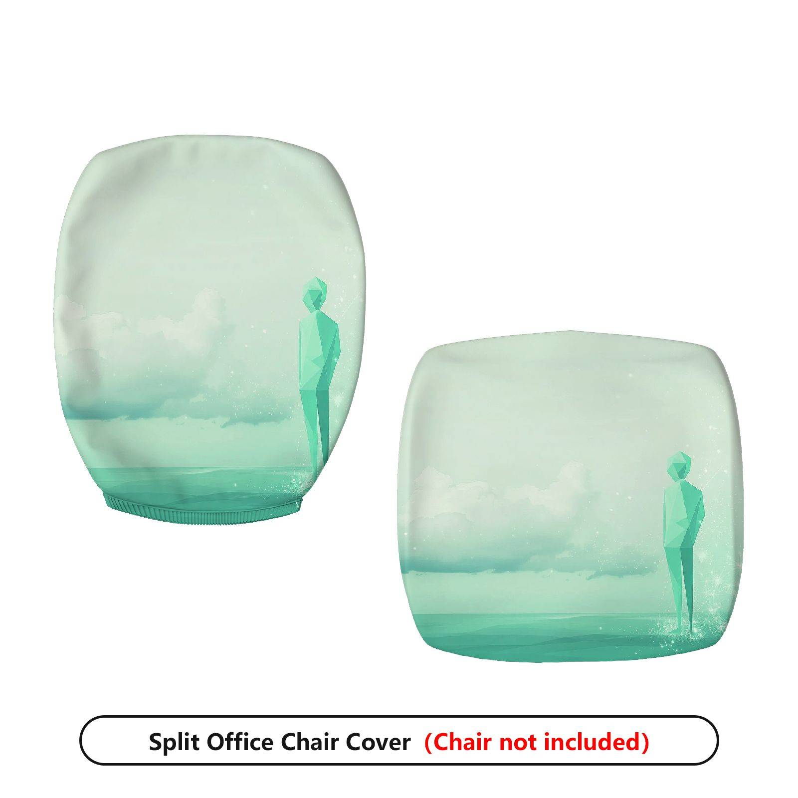 2-Piece Artistic Cloud Figure Pastel Abstract Modern  Computer Chair Cover Set, Seat and Backrest