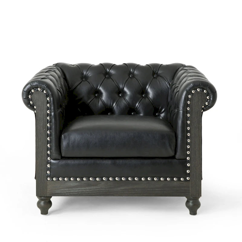 Castalia Chesterfield Tufted Club Chair by Christopher Knight Home - 39.00 L x 33.50 W x 28.00 H