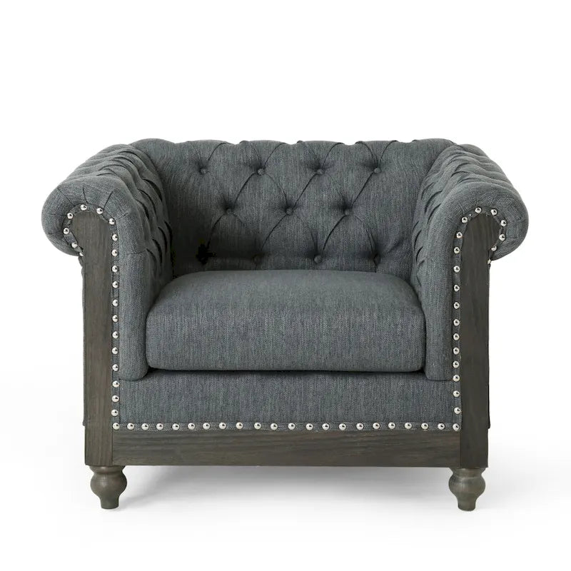 Castalia Chesterfield Tufted Club Chair by Christopher Knight Home - 39.00 L x 33.50 W x 28.00 H