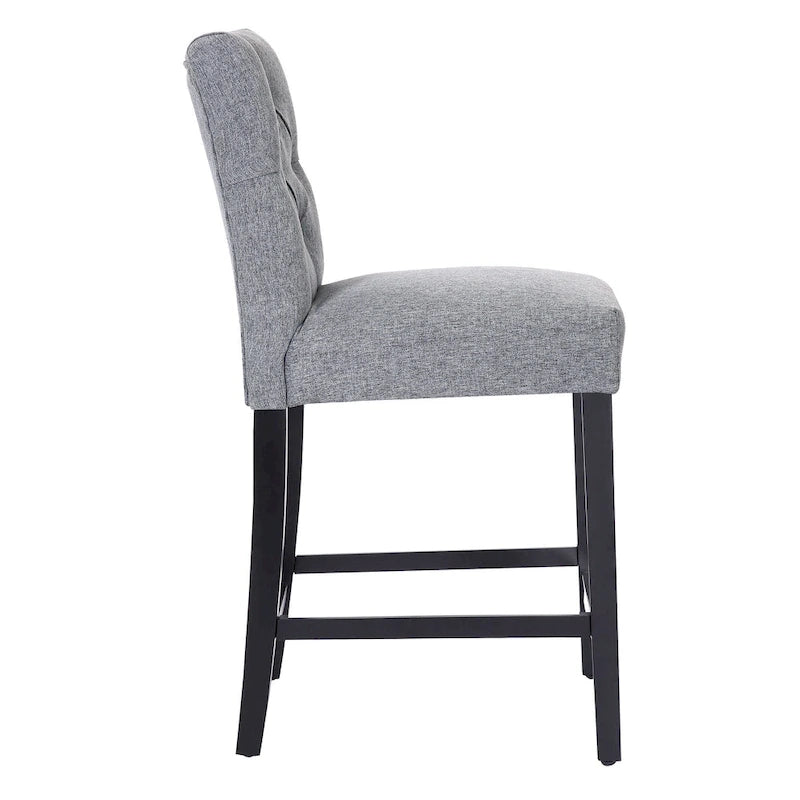 Carter 24 Classic Button Tufted Counter Stool Black Finished Legs