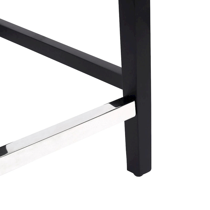 Carter 24 Classic Button Tufted Counter Stool Black Finished Legs