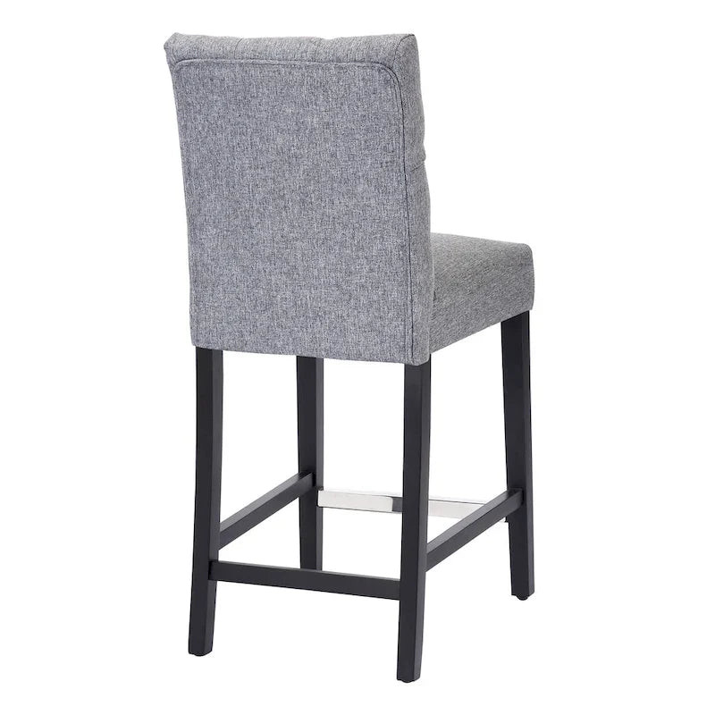 Carter 24 Classic Button Tufted Counter Stool Black Finished Legs