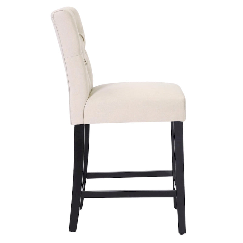 Carter 24 Classic Button Tufted Counter Stool Black Finished Legs