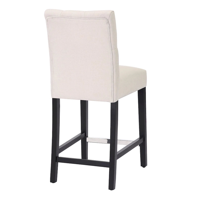 Carter 24 Classic Button Tufted Counter Stool Black Finished Legs