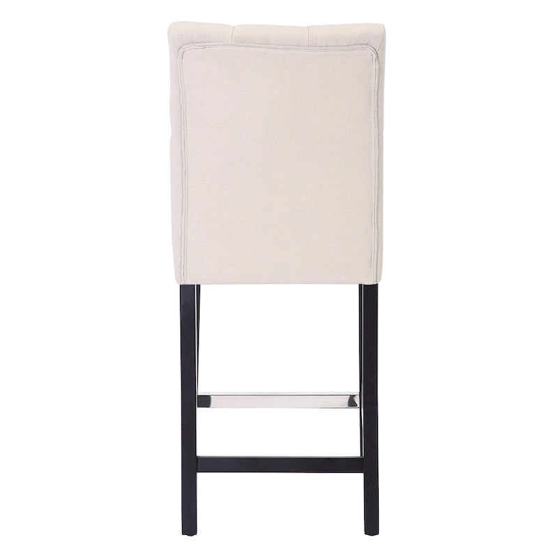 Carter 24 Classic Button Tufted Counter Stool Black Finished Legs