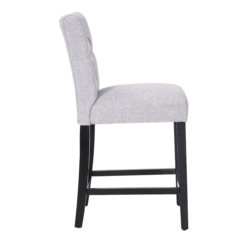 Carter 24 Classic Button Tufted Counter Stool Black Finished Legs