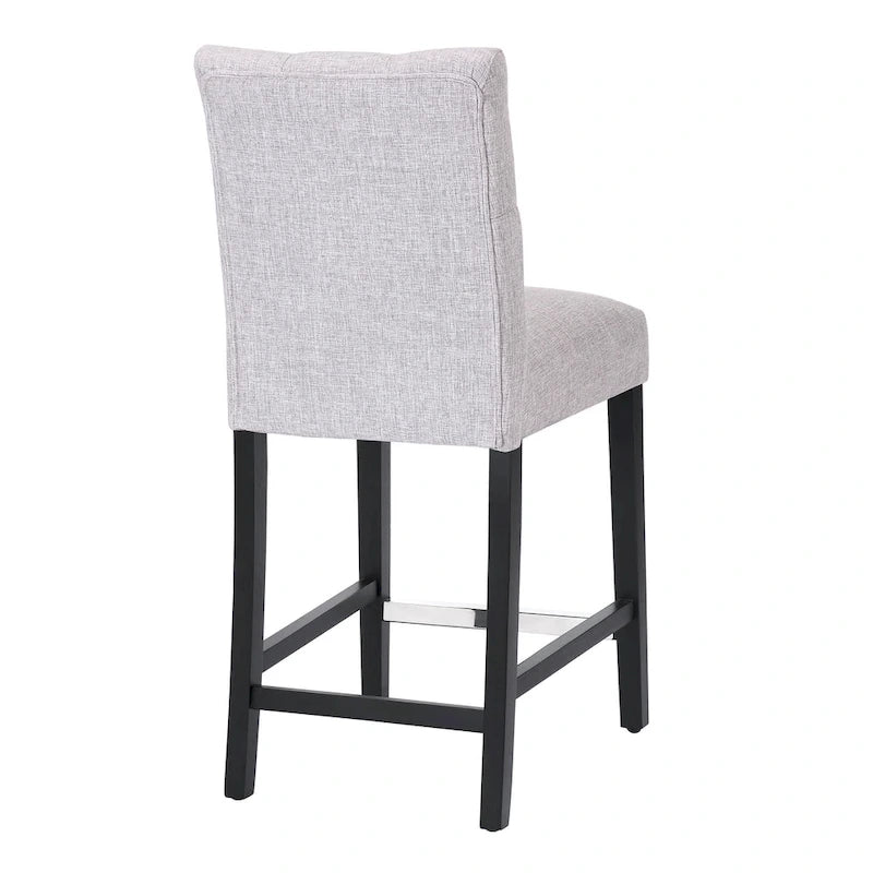 Carter 24 Classic Button Tufted Counter Stool Black Finished Legs