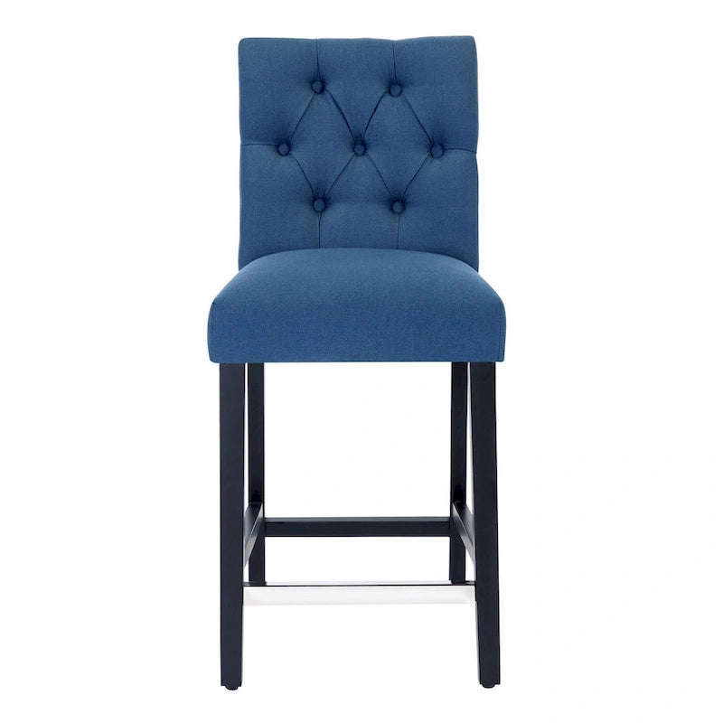 Carter 24 Classic Button Tufted Counter Stool Black Finished Legs