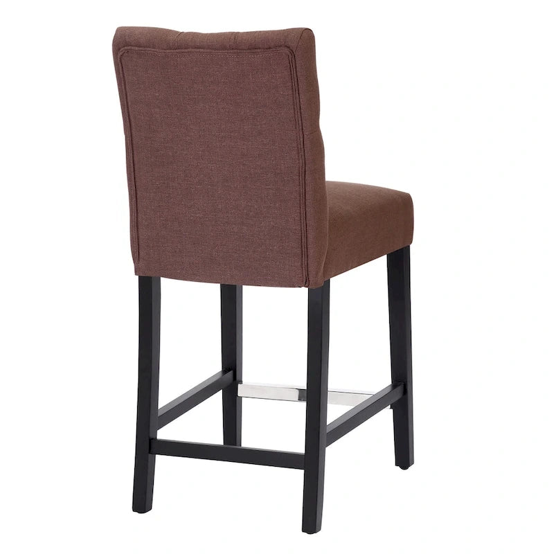 Carter 24 Classic Button Tufted Counter Stool Black Finished Legs