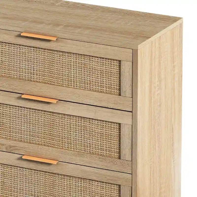 51.186-Drawers Rattan Storage Cabinet