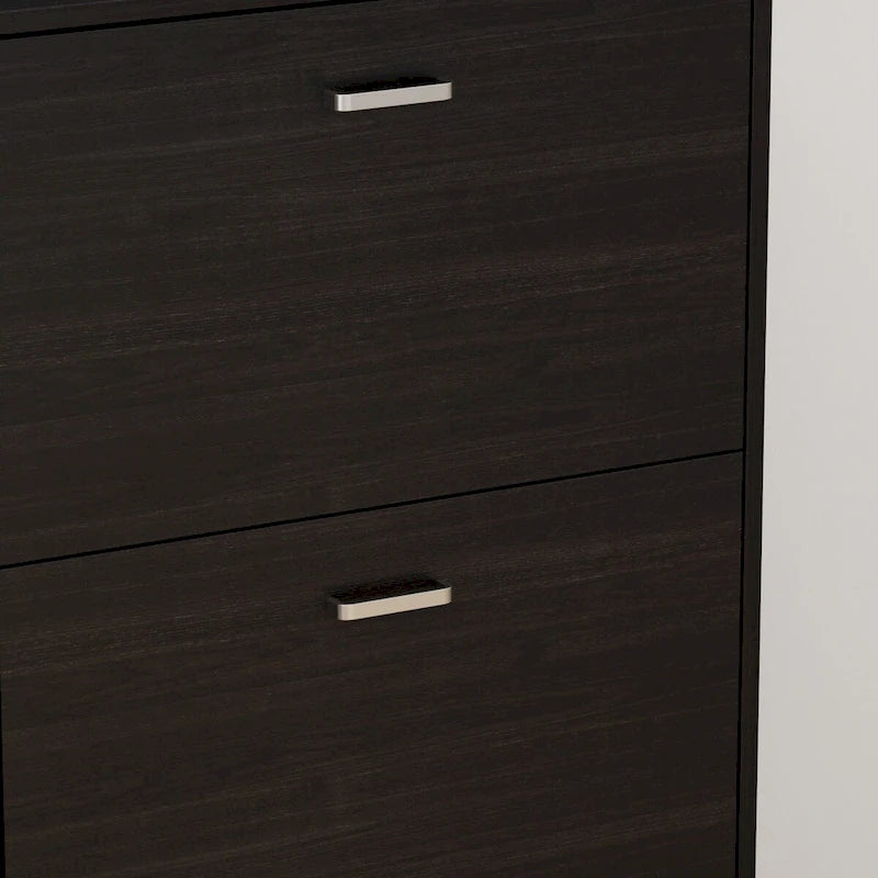 23.6W Trendy Shoe Storage Cabinet with 3 Large Fold-Out Drawers