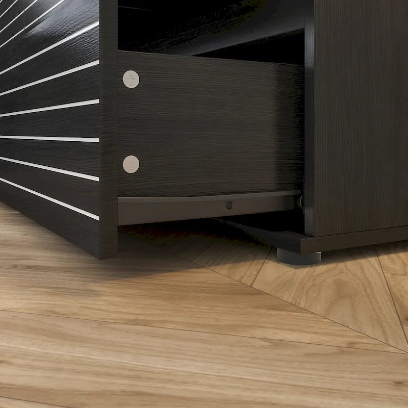 63W Versatile Dresser/TV Stand with Six Drawers - Black and White