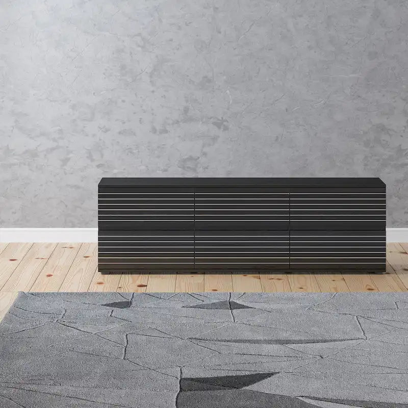 63W Versatile Dresser/TV Stand with Six Drawers - Black and White