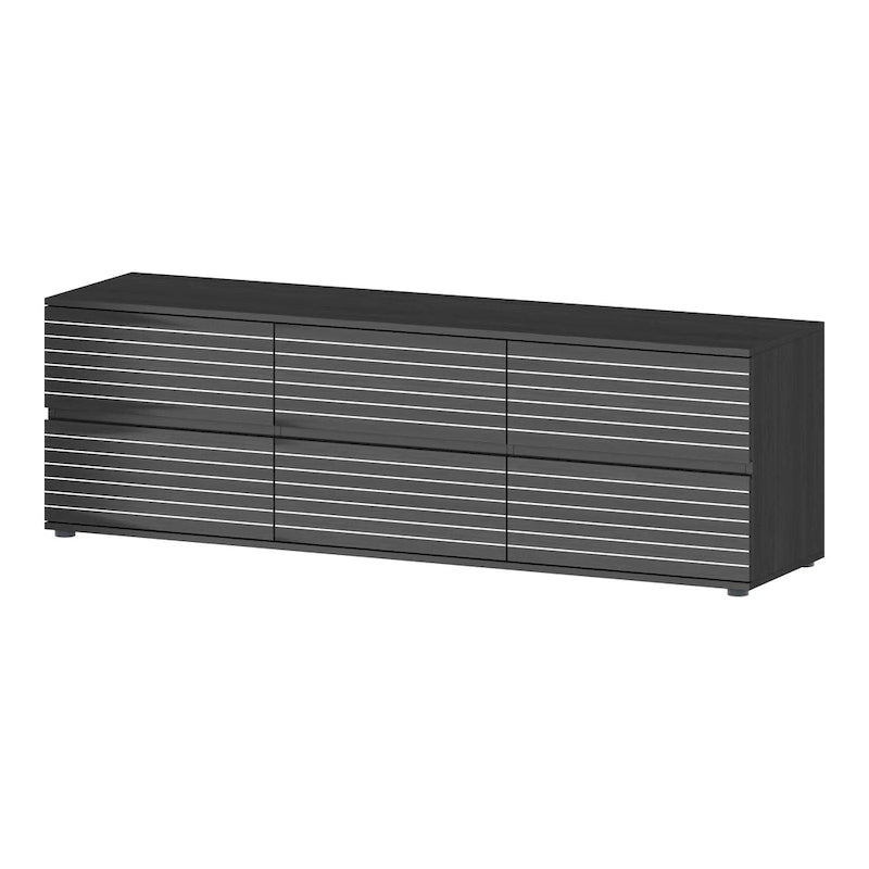 63W Versatile Dresser/TV Stand with Six Drawers - Black and White